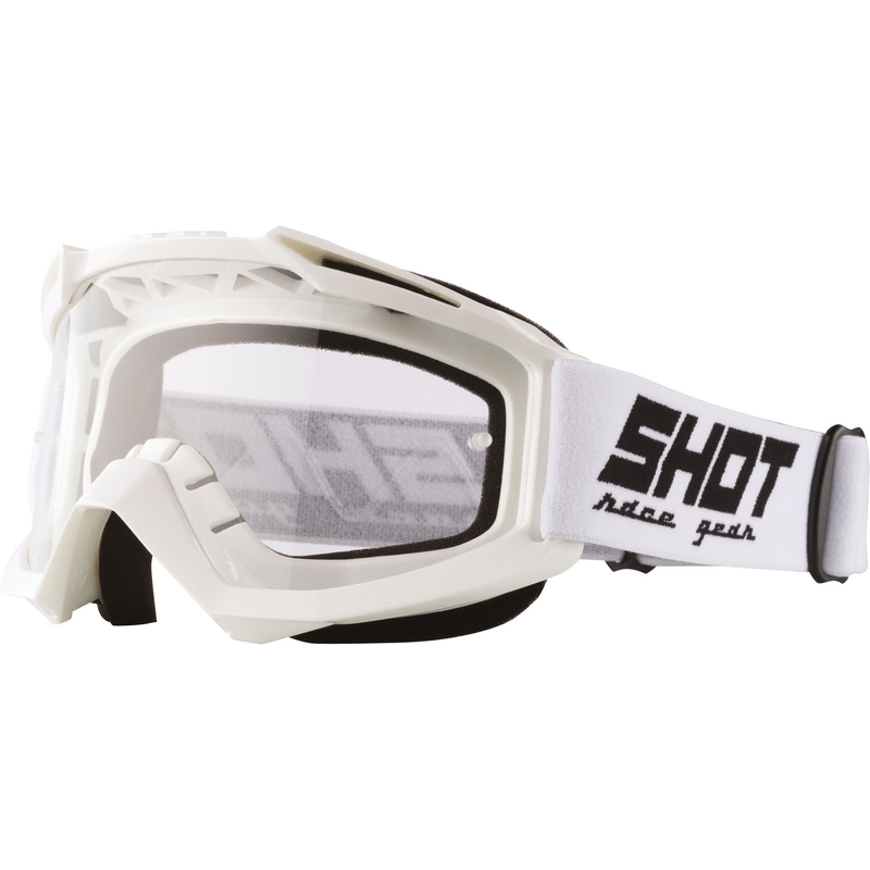 Motokrosové okuliare Shot Assault Solid biele
