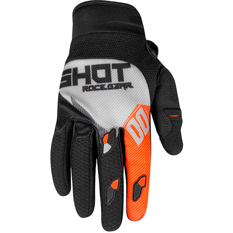 Motocrossové rukavice Shot Contact Trust čierno-šedo-fluorescenčno oranžové výpredaj
