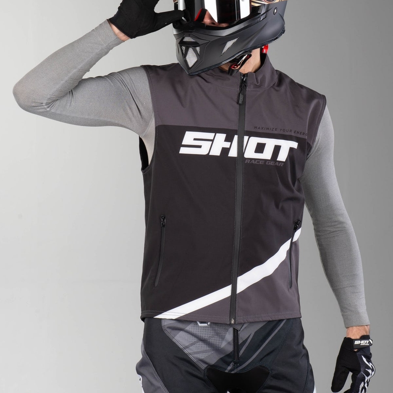 Softshellová vesta Shot Lite čierno-šedo-biela výpredaj