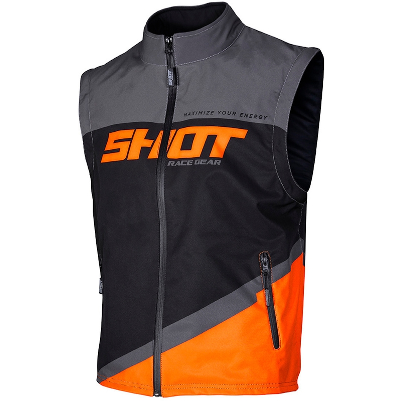 Softshellová vesta Shot Lite čierno-šedo-fluorescenčno oranžová výpredaj