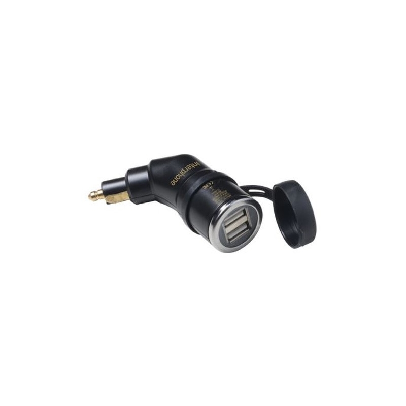 DIN adaptér Interphone s 2x USB výstupom pre motocykle, 2A
