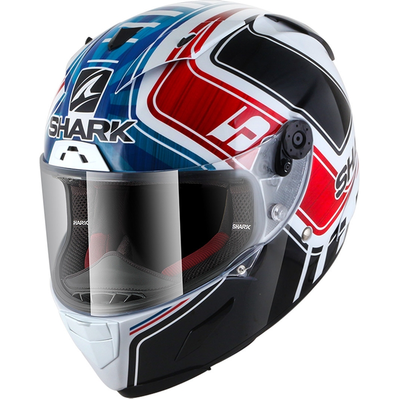 Integrálna prilba SHARK RACE-R PRO Zarco GP De France Replica čierno-bielo-modro-červená