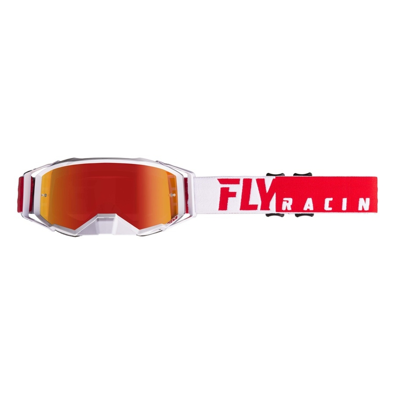 Motokrosové okuliare FLY Racing Zone PRO 2019 červeno-biele (červené chróm plexisklo) výpredaj