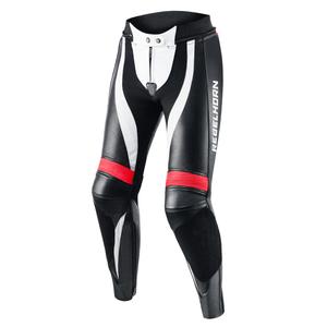 Dámske nohavice na motocykel Rebelhorn Rebel čierno-bielo-fluo červené výpredaj