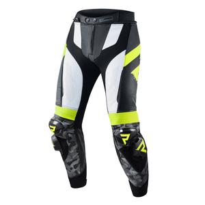 Nohavice na motocykel Rebelhorn Rebel čierno-bielo-fluo žlté výpredaj