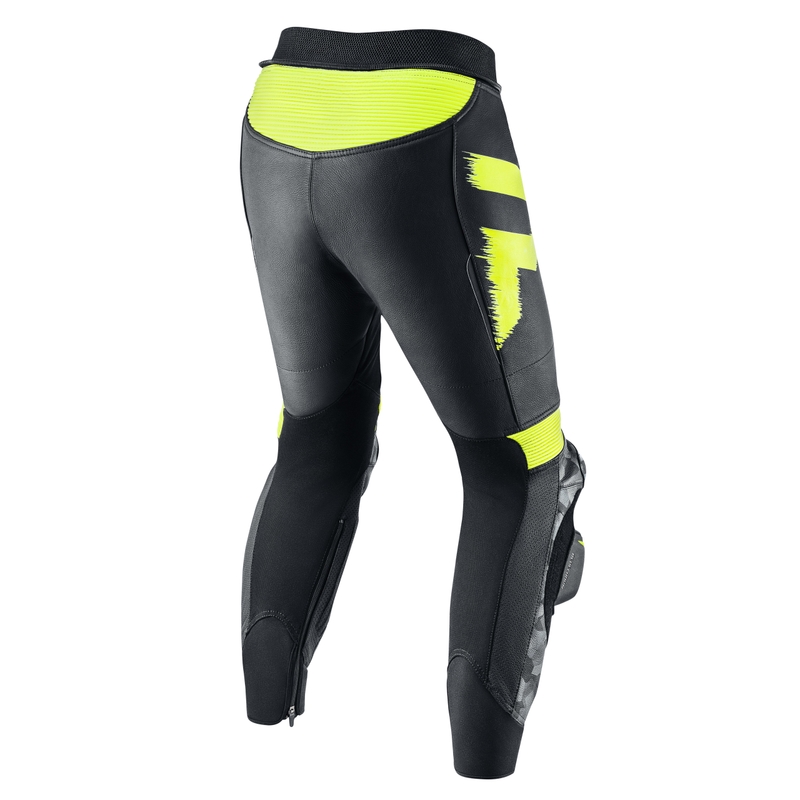 Nohavice na motocykel Rebelhorn Rebel čierno-bielo-fluo žlté výpredaj