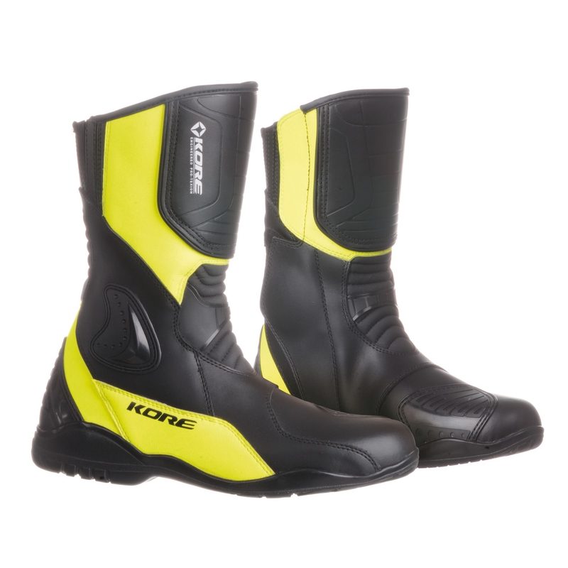 Vysoké čižmy na motocykel Kore Sport Touring čierno-fluorescenčno žlté