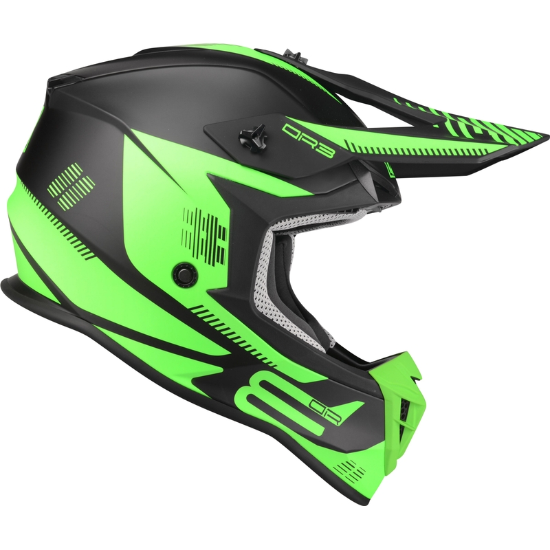 Motokrosová prilba Lazer OR-3 PP3 čierno-fluo zelená
