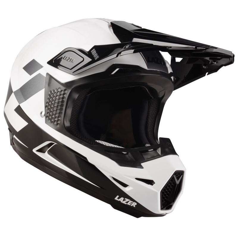 Motokrosová prilba Lazer X9 Iron bielo-čierno-strieborná