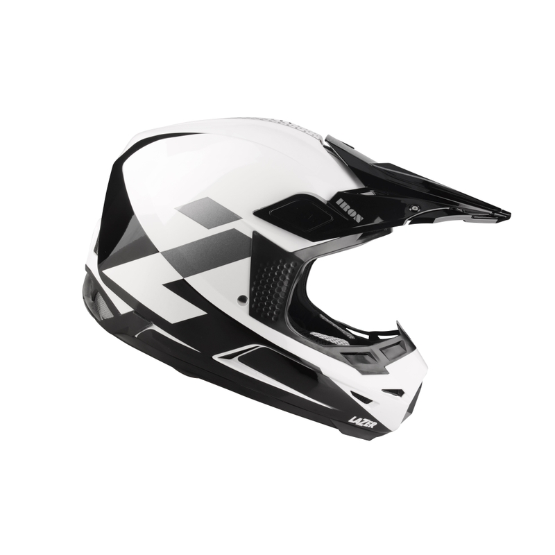 Motokrosová prilba Lazer X9 Iron bielo-čierno-strieborná