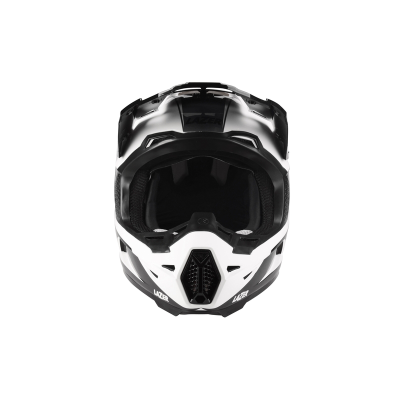 Motokrosová prilba Lazer X9 Iron bielo-čierno-strieborná