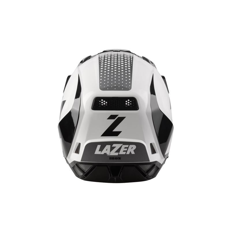 Motokrosová prilba Lazer X9 Iron bielo-čierno-strieborná