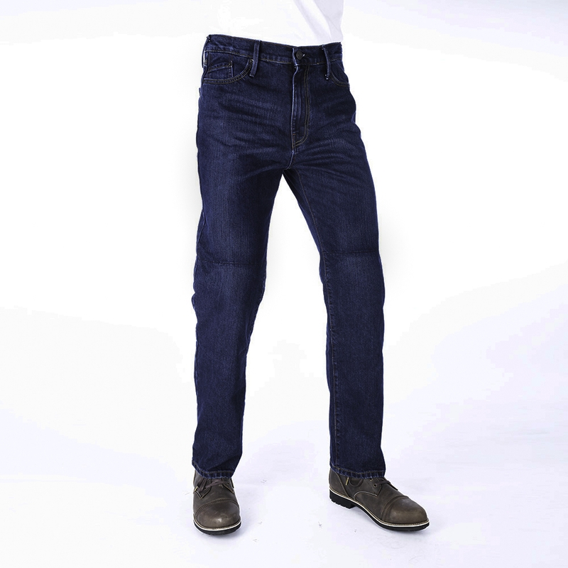 Predĺžené jeansy na motocykel Oxford Original Approved Jeans sprané modré