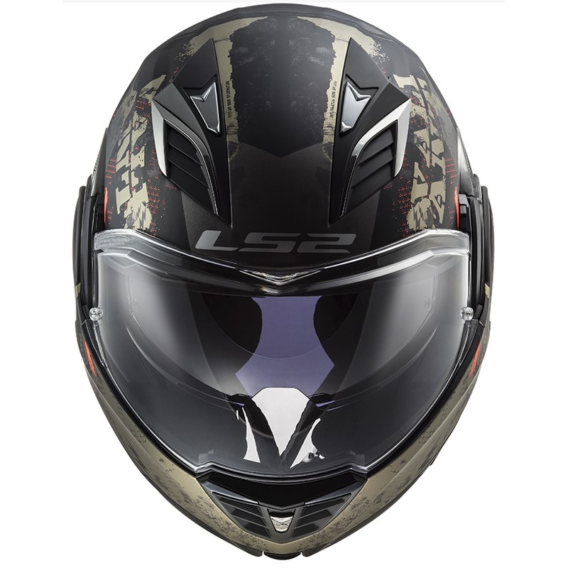 Preklápacia prilba na motocykel LS2 FF900 Valiant II Gripper Mat čierno-zlatá výpredaj