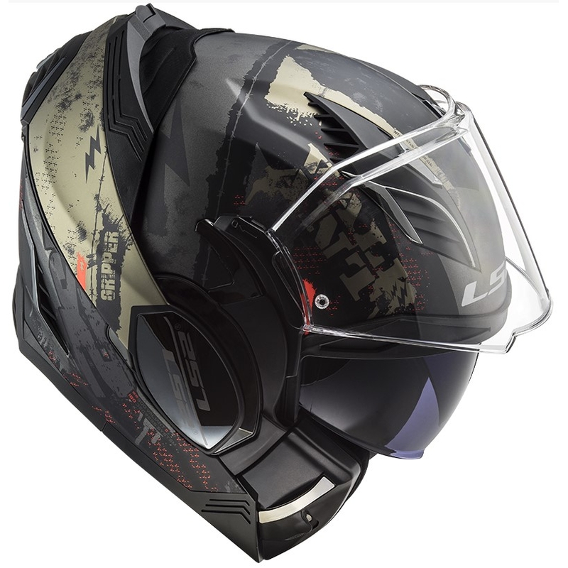Preklápacia prilba na motocykel LS2 FF900 Valiant II Gripper Mat čierno-zlatá výpredaj