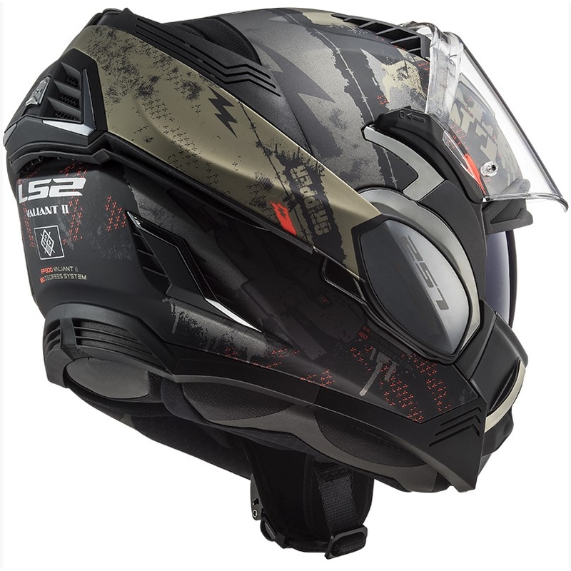 Preklápacia prilba na motocykel LS2 FF900 Valiant II Gripper Mat čierno-zlatá výpredaj