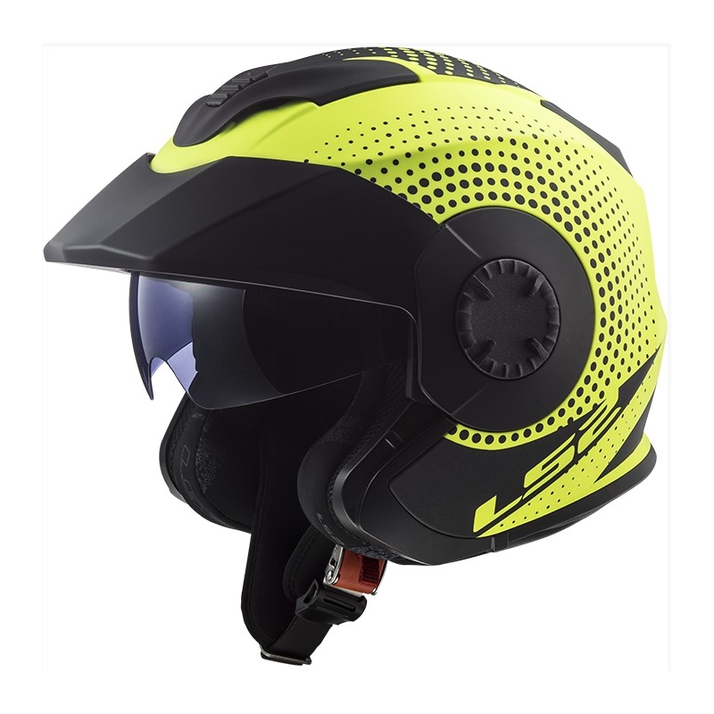 Otvorená prilba na motocykel LS2 OF570 Verso Spin čierno-fluorescenčno žltá