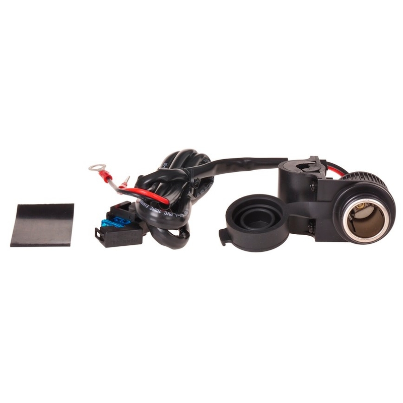 Zásuvka Oxford Standard 12 V s objímkou pre uchytenie k riadidlám s priemerom 22 a 25 mm
