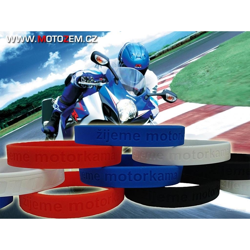 Moto náramok Motozem žijeme motorkama - červený