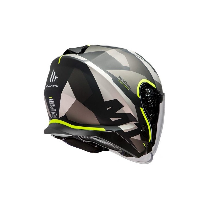 Otvorená prilba na motocykel MT Thunder 3 SV Bow čierno-šedo-fluorescenčno žltá výpredaj