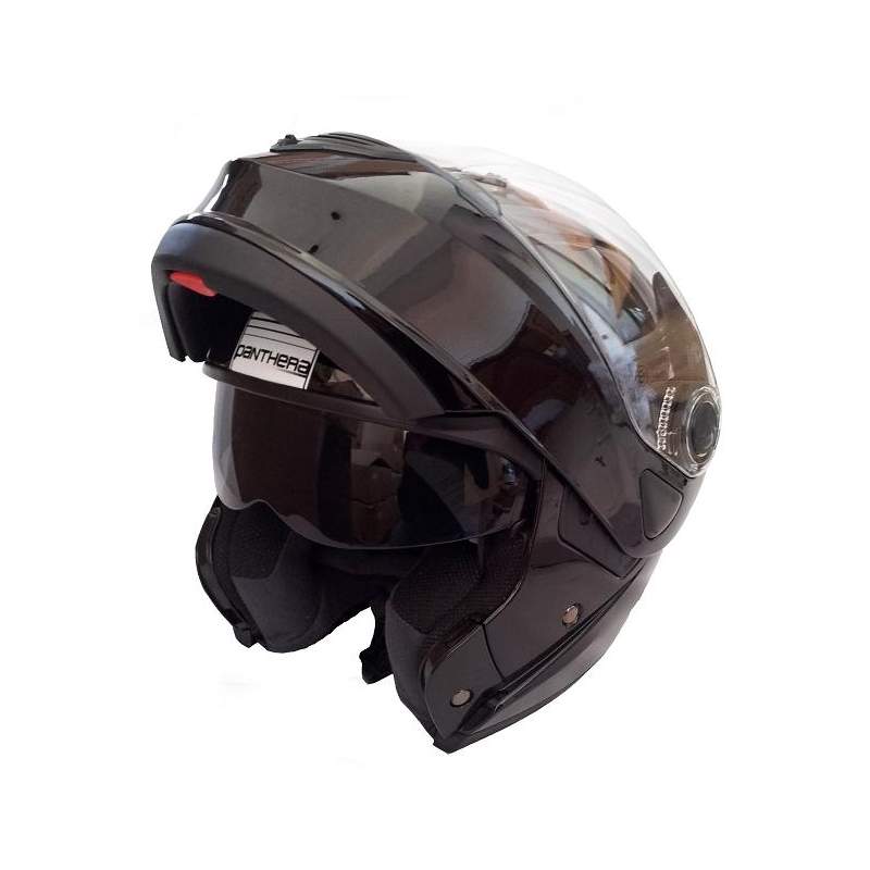 Prilba na motocykel odklápacia Panthera ST06 čierna lesklá