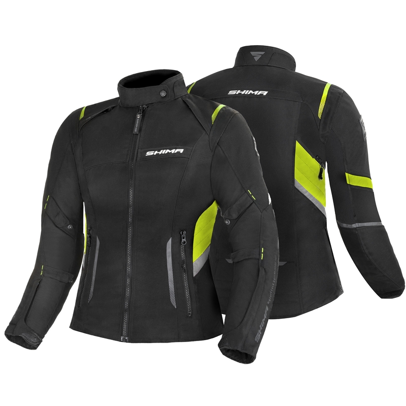 Dámska bunda na motocykel Shima Rush čierno-fluo žltá výpredaj