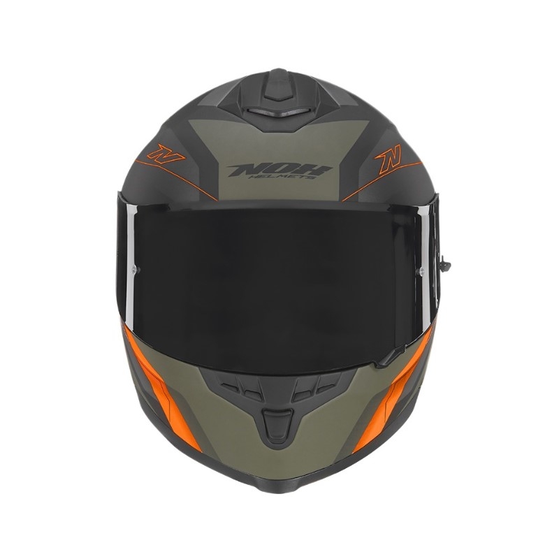 Integrálna prilba na motocykel NOX N302S Quest čierno-zeleno-oranžová