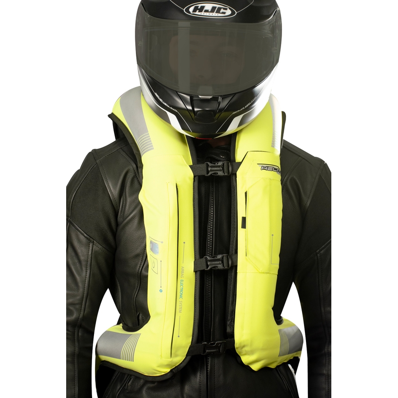 Elektronická airbagová vesta HELITE e-Turtle fluo žltá