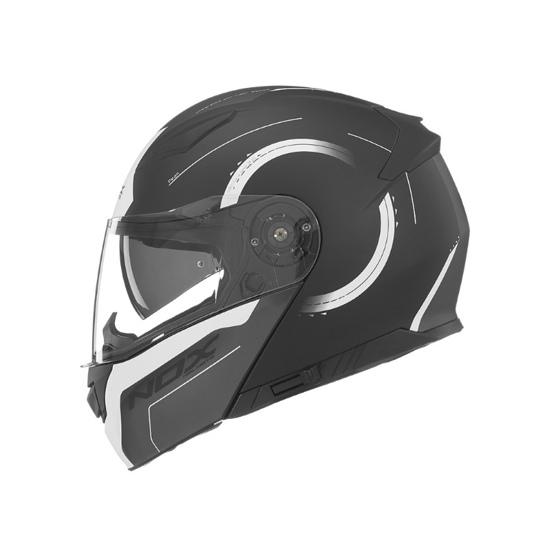 Odklápacia prilba na motocykel NOX N965 Peak čierno-biela