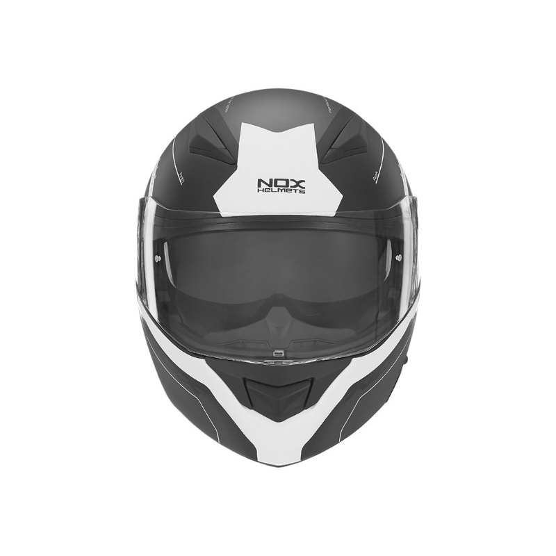 Odklápacia prilba na motocykel NOX N965 Peak čierno-biela