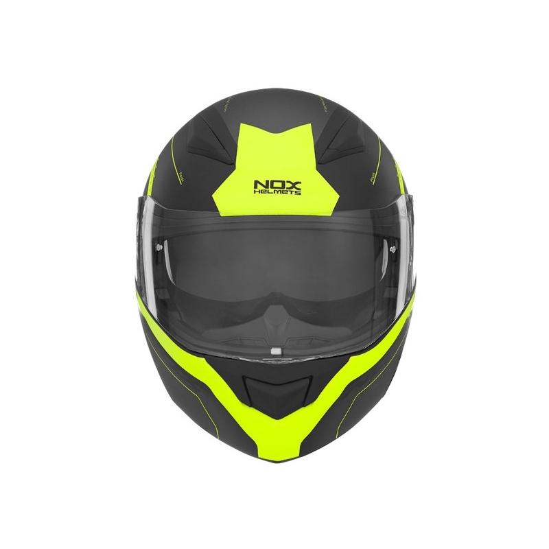 Odklápacia prilba na motocykel NOX N965 Peak čierno-žltá výpredaj