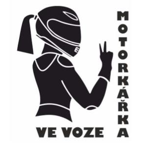 Nálepka Motorkářka ve voze