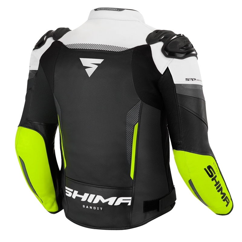 Bunda na motocykel Shima Bandit čierno-bielo-fluo žltá výpredaj