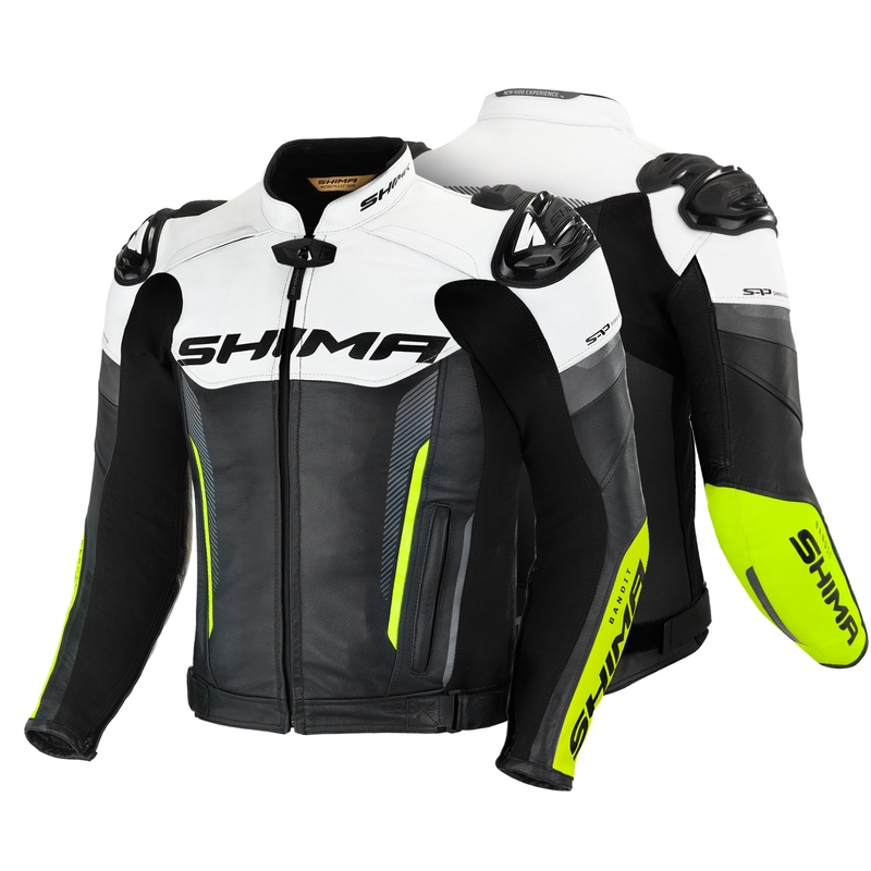 Bunda na motocykel Shima Bandit čierno-bielo-fluo žltá výpredaj