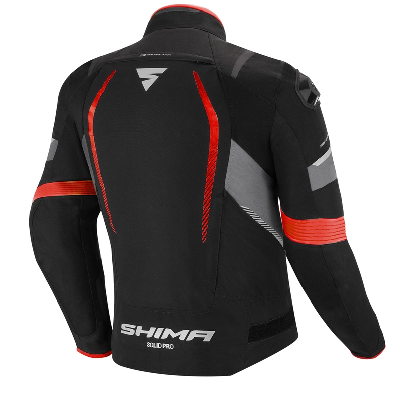 Bunda na motocykel Shima Solid Pro čierno-šedo-červená výpredaj