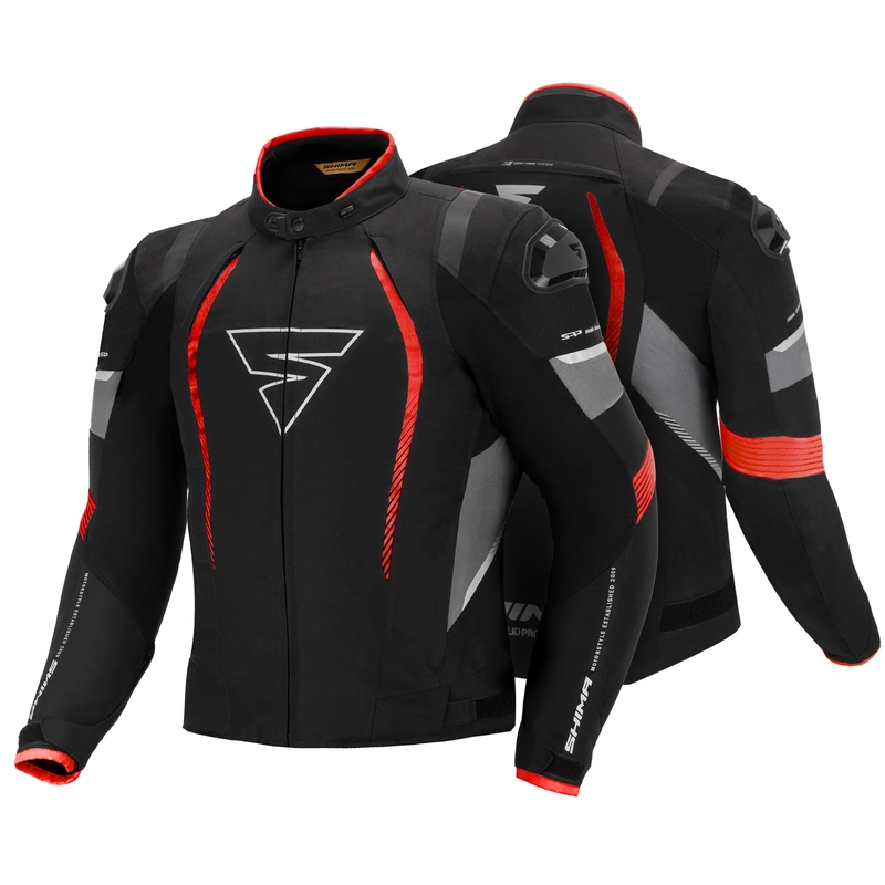 Bunda na motocykel Shima Solid Pro čierno-šedo-červená výpredaj