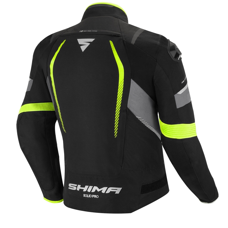 Bunda na motocykel Shima Solid Pro čierno-šedo-fluo žltá