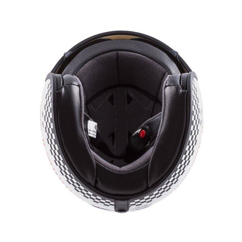 Otvorená prilba na motocykel Cassida Oxygen Rondo perleťovo biela-modro-červeno-čierna