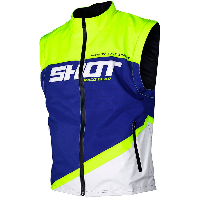 Softshellová vesta Shot Lite modro-bielo-fluorescenčno žltá