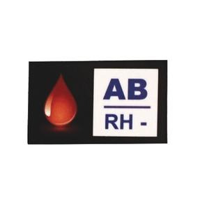 Nálepka s krvnou skupinou AB RH-