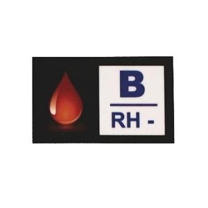 Nálepka s krvnou skupinou B RH-