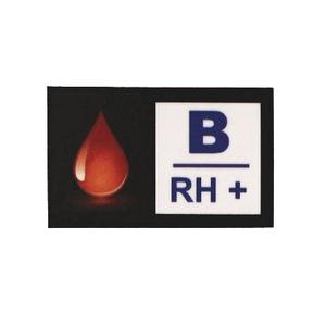 Nálepka s krvnou skupinou B RH+