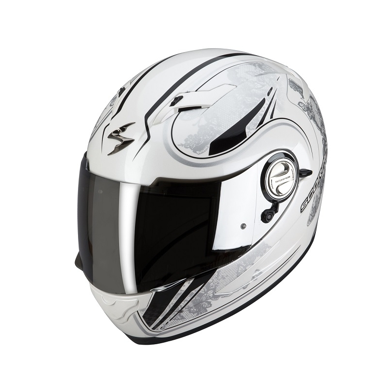 Integrálna prilba na motocykel Scorpion EXO-500 laces bielo-strieborná výpredaj vypredaj