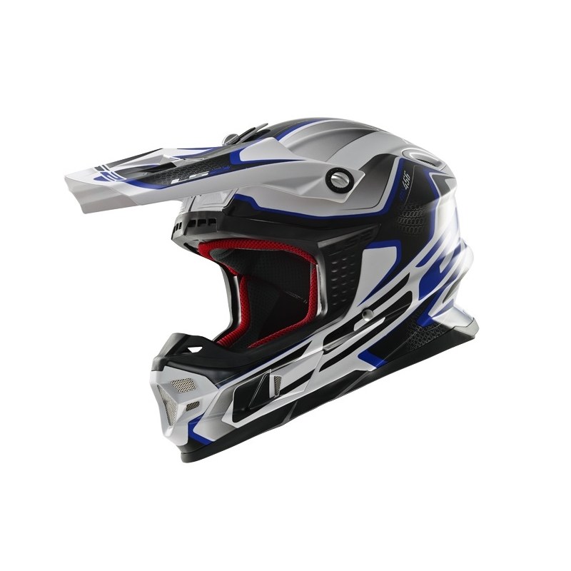 Motokrosová prilba LS2 MX456 Compass bielo-modrá