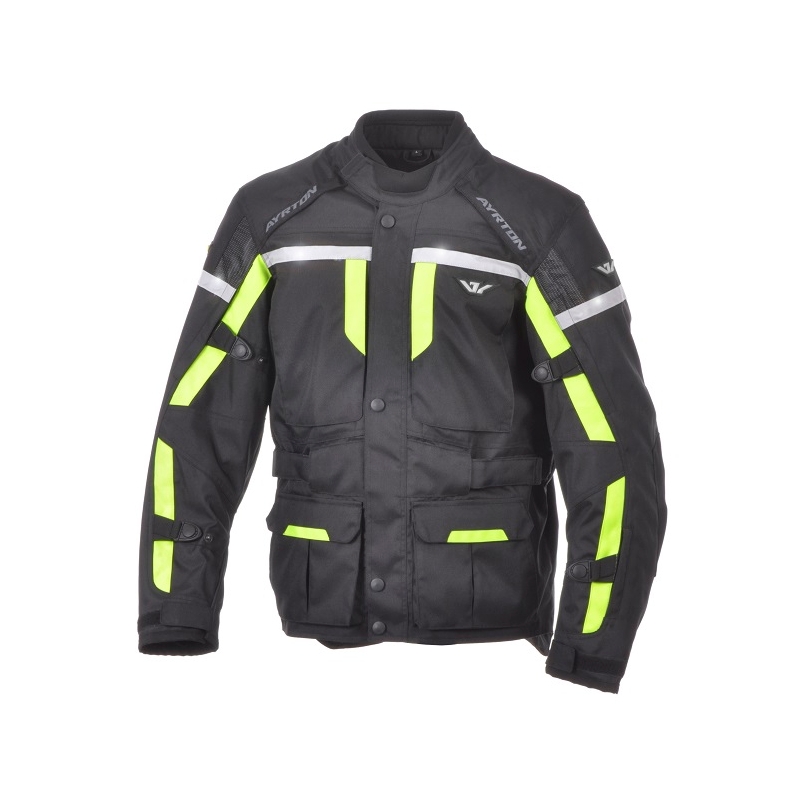 Bunda na motocykel Ayrton Adventure čierno-fluorescenčno-žltá výpredaj