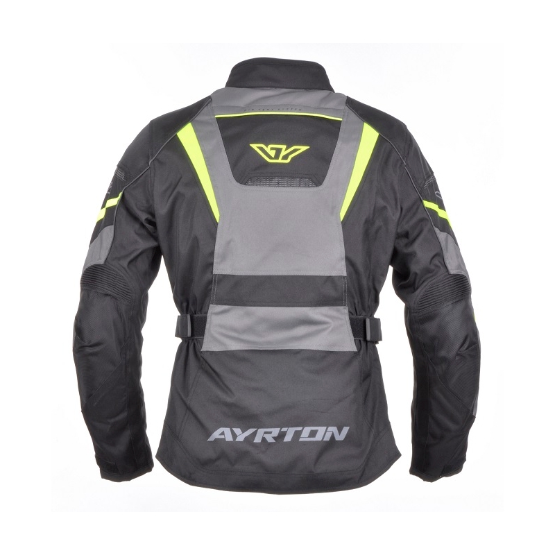 Moto bunda dámska Ayrton Teressa čierno-šedo-žltá
